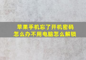 苹果手机忘了开机密码怎么办不用电脑怎么解锁