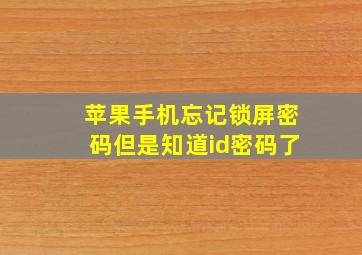 苹果手机忘记锁屏密码但是知道id密码了