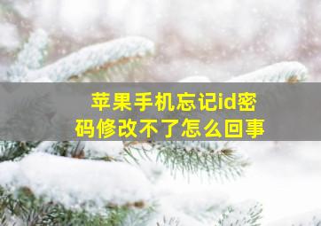 苹果手机忘记id密码修改不了怎么回事