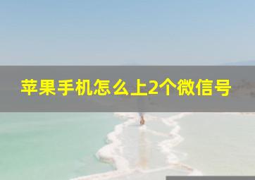 苹果手机怎么上2个微信号