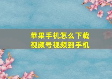 苹果手机怎么下载视频号视频到手机