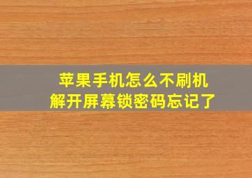 苹果手机怎么不刷机解开屏幕锁密码忘记了