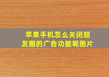 苹果手机怎么关闭朋友圈的广告功能呢图片