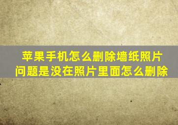 苹果手机怎么删除墙纸照片问题是没在照片里面怎么删除