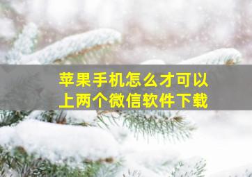 苹果手机怎么才可以上两个微信软件下载