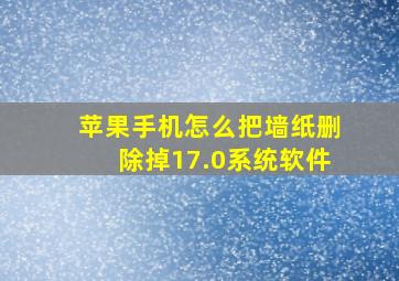 苹果手机怎么把墙纸删除掉17.0系统软件