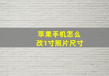 苹果手机怎么改1寸照片尺寸