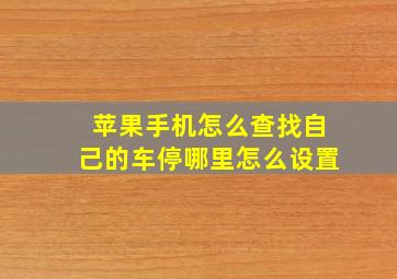 苹果手机怎么查找自己的车停哪里怎么设置