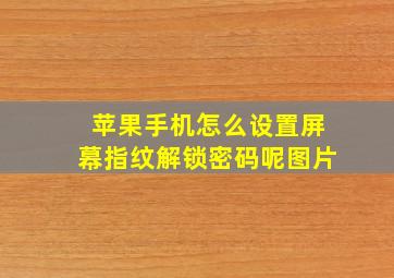 苹果手机怎么设置屏幕指纹解锁密码呢图片