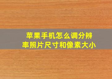 苹果手机怎么调分辨率照片尺寸和像素大小