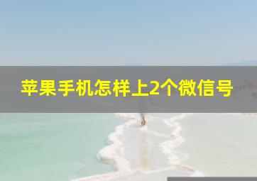 苹果手机怎样上2个微信号