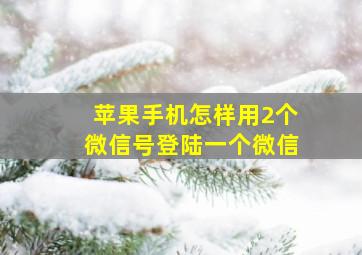 苹果手机怎样用2个微信号登陆一个微信