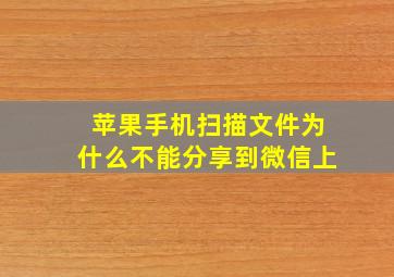 苹果手机扫描文件为什么不能分享到微信上