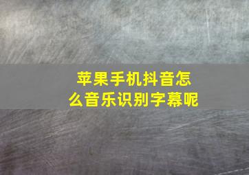 苹果手机抖音怎么音乐识别字幕呢