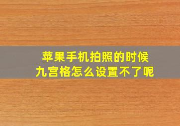 苹果手机拍照的时候九宫格怎么设置不了呢