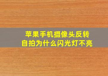 苹果手机摄像头反转自拍为什么闪光灯不亮