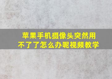 苹果手机摄像头突然用不了了怎么办呢视频教学