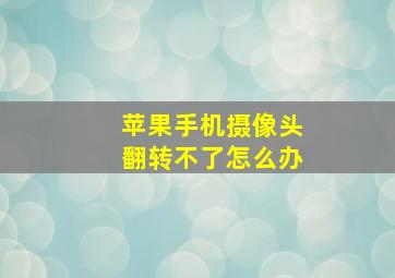 苹果手机摄像头翻转不了怎么办