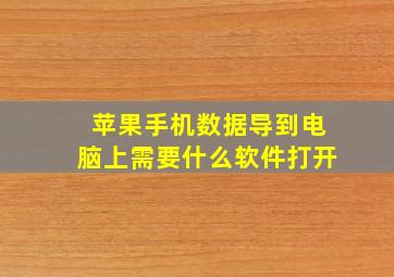 苹果手机数据导到电脑上需要什么软件打开