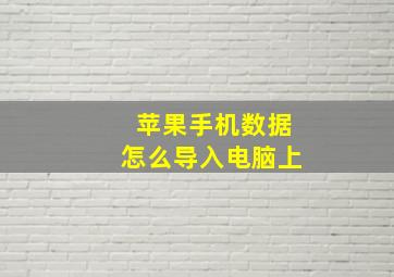 苹果手机数据怎么导入电脑上