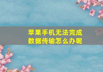 苹果手机无法完成数据传输怎么办呢