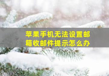 苹果手机无法设置邮箱收邮件提示怎么办