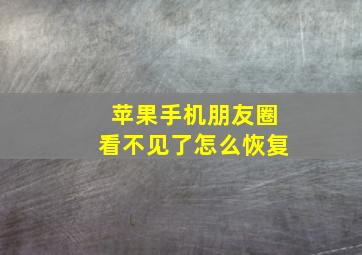 苹果手机朋友圈看不见了怎么恢复