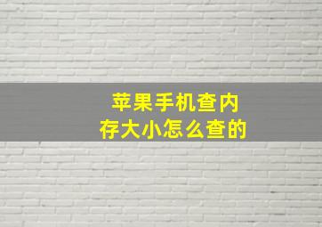 苹果手机查内存大小怎么查的