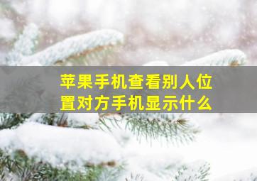 苹果手机查看别人位置对方手机显示什么