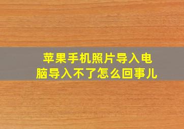 苹果手机照片导入电脑导入不了怎么回事儿