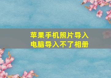 苹果手机照片导入电脑导入不了相册