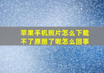 苹果手机照片怎么下载不了原图了呢怎么回事