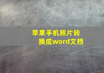 苹果手机照片转换成word文档