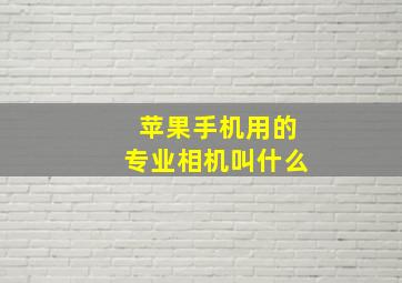 苹果手机用的专业相机叫什么