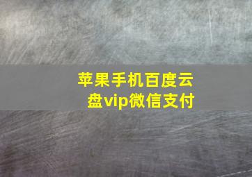 苹果手机百度云盘vip微信支付