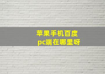 苹果手机百度pc端在哪里呀