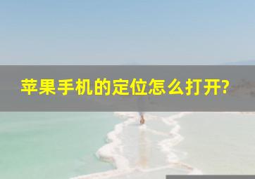 苹果手机的定位怎么打开?