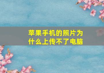 苹果手机的照片为什么上传不了电脑