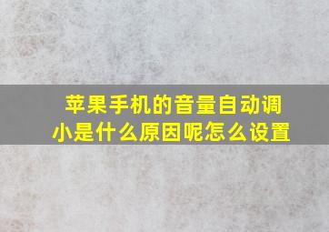 苹果手机的音量自动调小是什么原因呢怎么设置