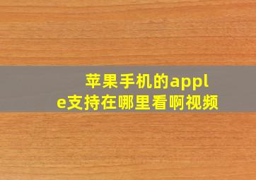 苹果手机的apple支持在哪里看啊视频