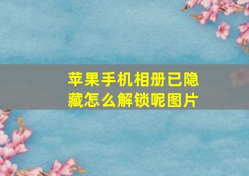 苹果手机相册已隐藏怎么解锁呢图片