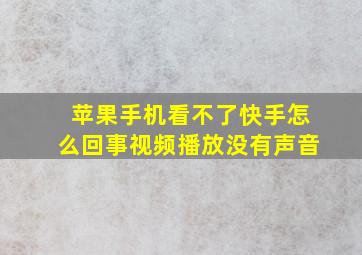 苹果手机看不了快手怎么回事视频播放没有声音