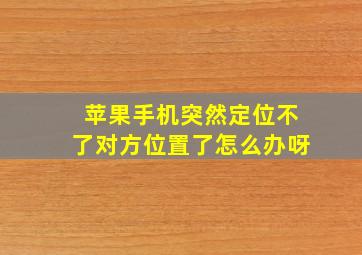 苹果手机突然定位不了对方位置了怎么办呀