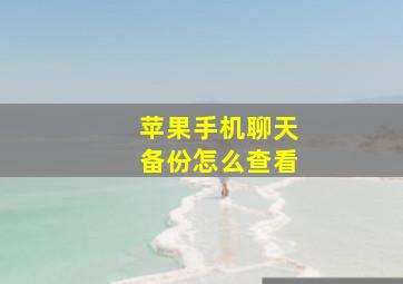 苹果手机聊天备份怎么查看