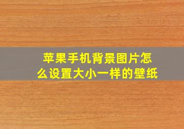 苹果手机背景图片怎么设置大小一样的壁纸