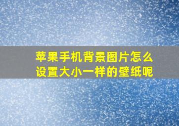 苹果手机背景图片怎么设置大小一样的壁纸呢