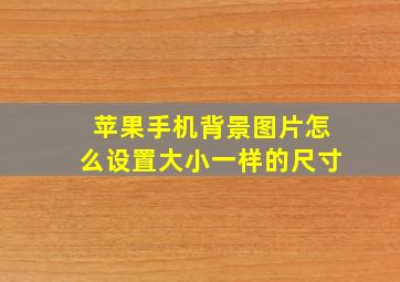 苹果手机背景图片怎么设置大小一样的尺寸