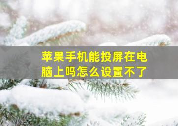 苹果手机能投屏在电脑上吗怎么设置不了