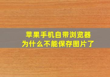 苹果手机自带浏览器为什么不能保存图片了