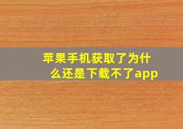 苹果手机获取了为什么还是下载不了app